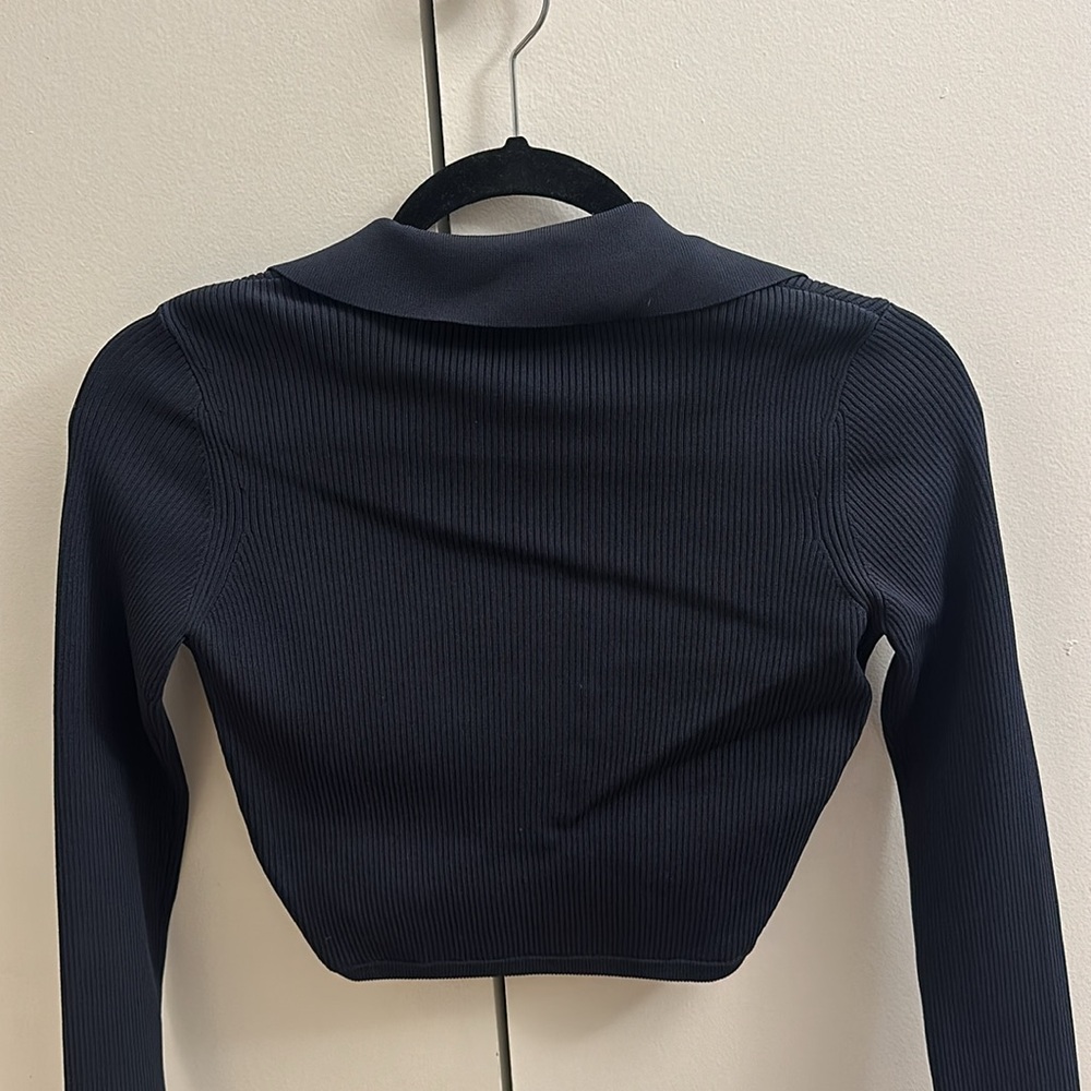 Cult Gaia Black Ribbed Crop Top - Picture 4 of 4